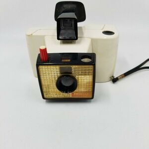 Vintage Polaroid Land Camera Model 20 White Swinger With Strap 1960s Photography